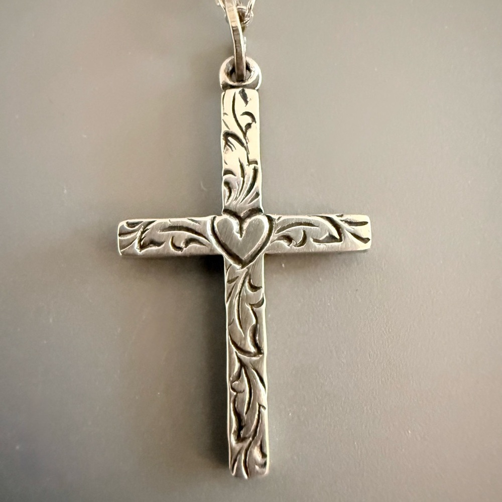 Crucifix Cross by Beau Sterling Silver 925 Pendant W/ New Sterling Plate Chain